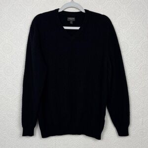 Club Room Luxury‎ 100% Cashmere High VNeck Sweater Black XL